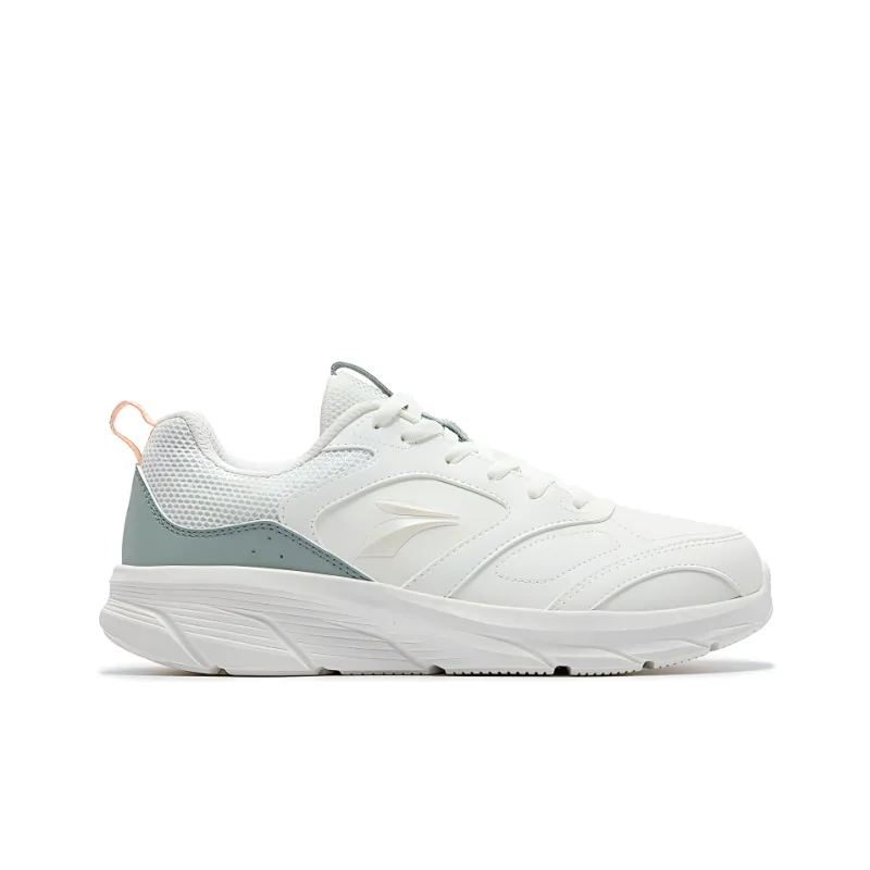 361° Non slip Lightweight Low Top Casual Running Shoes Women's White Green-1