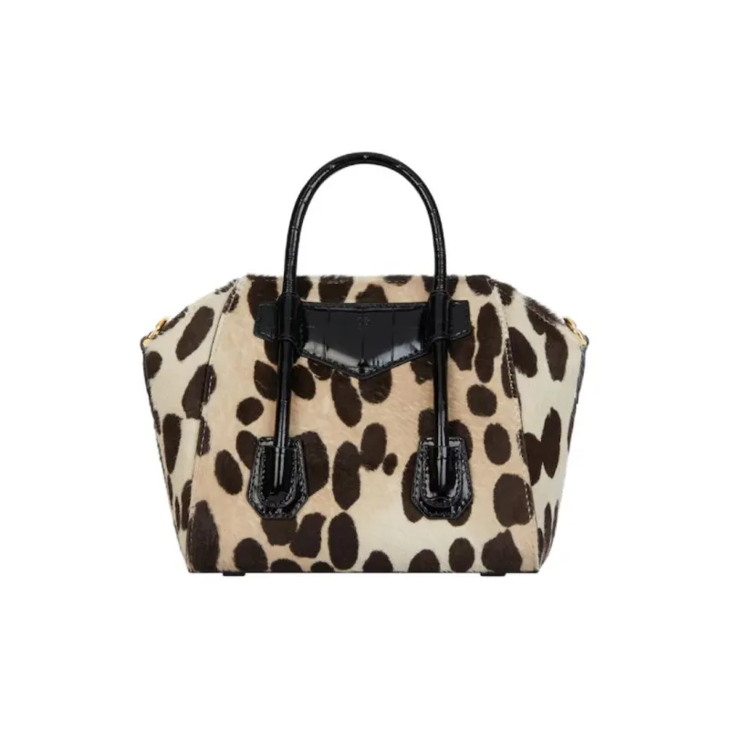 Givenchy Calfskin Handbag Mini Women's Black & Beige-3