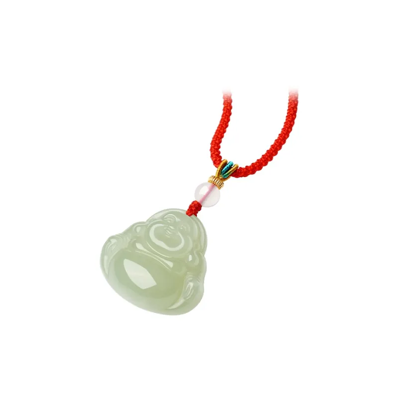 CHOW TAI SENG Hetian Jade Pendant, Gift Pale Greenish White Jade Unisex-9