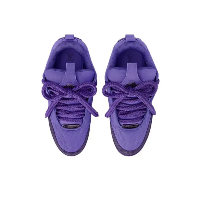 LOUIS VUITTON Skate Low Top Skateboard Shoes Men's Purple-3