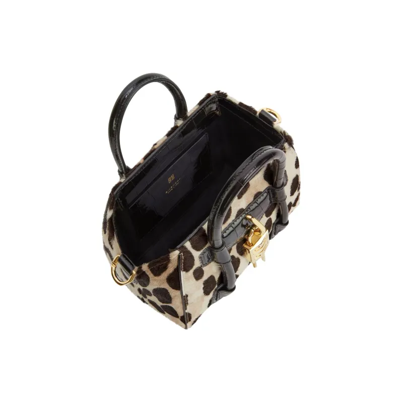Givenchy Calfskin Handbag Mini Women's Black & Beige-4