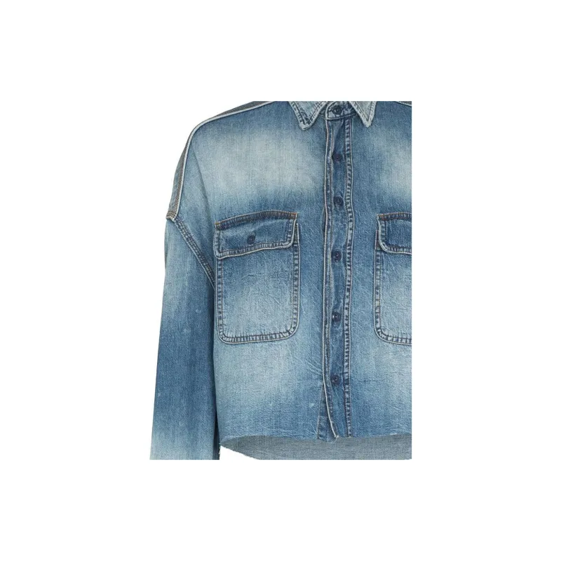 R13 Cropped Denim Shirt-5