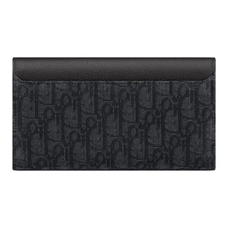 DIOR Saddle Cotton With Calfskin Wallet Regular Men's Black-2