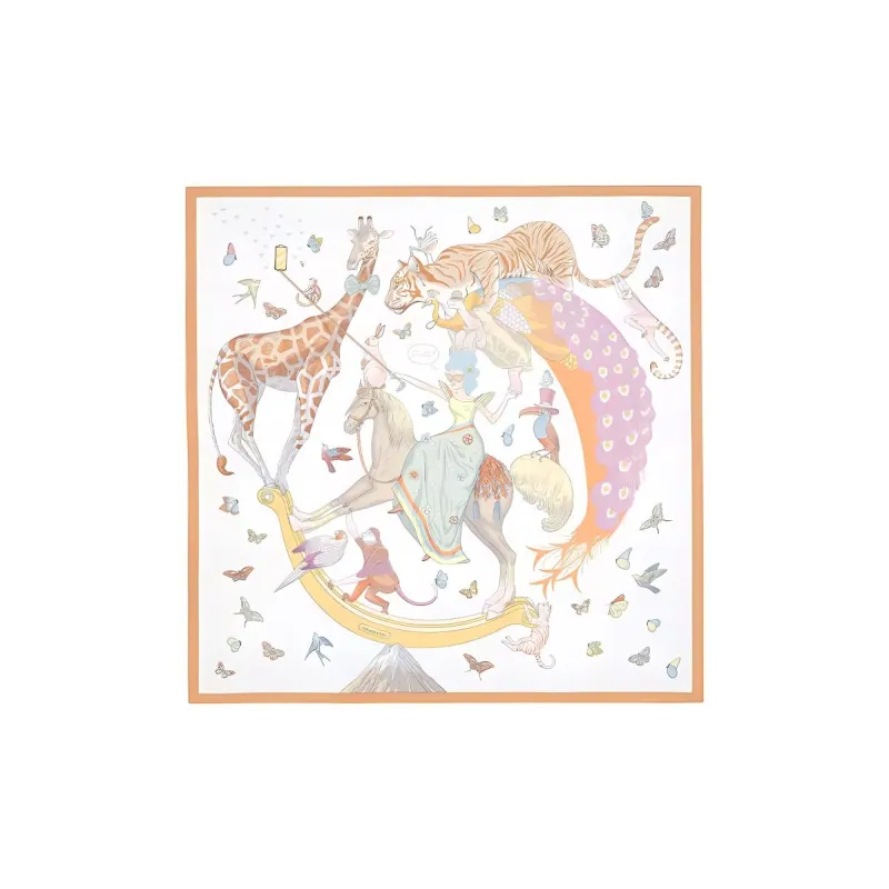 HERMES Dynamic Share Silk Scarves Women's-0
