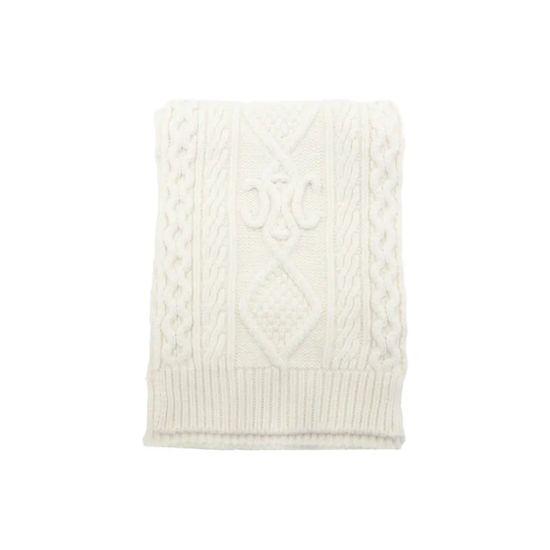 CELINE Wool Cashmere Knit Scarves Women's Beige-0