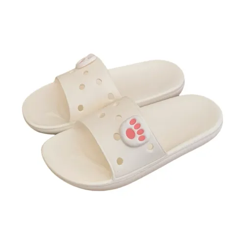 Thin Strips Slippers Women's Cream White