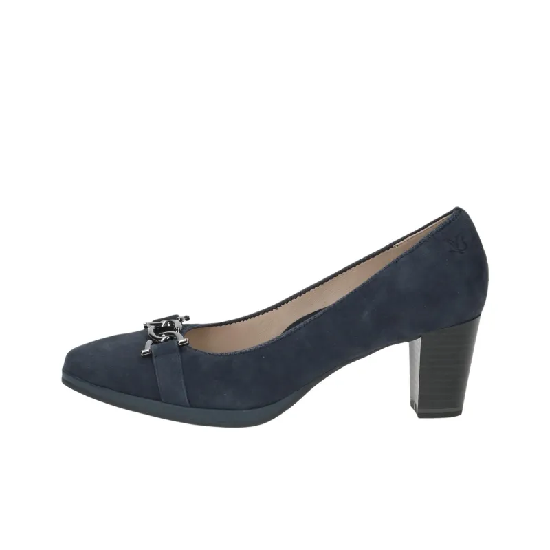 CAPRICE Diddy Chunky Heel High Heels 6cm Women's Marine Blue-0