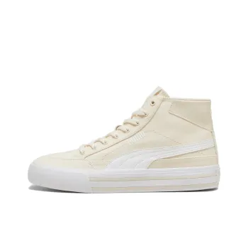 PUMA Court Classic Vulc Anti Slip Wear Resistant Mid Top Canvas Shoes Men's Ecru