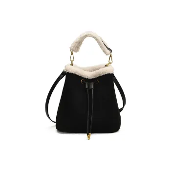 Yalu Suede Handbag Regular Women's Black/Coffee/Pink/Khaki