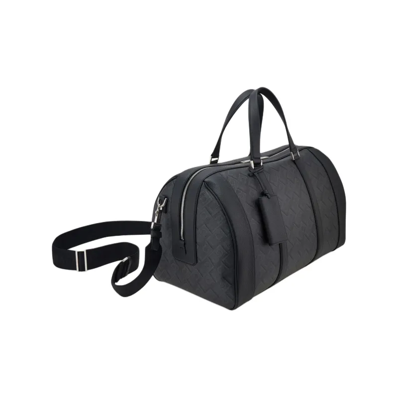 FERRAGAMO Polyurethane Portable One Shoulder Travel Bag Men's Gray & Black-1