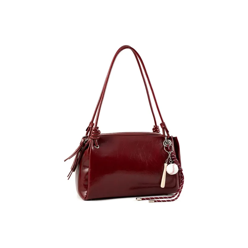 Vigno Synthetic Leather Shoulder Bag Regular Women's Coffee/Coconut Shell Brown/Black/Red-13