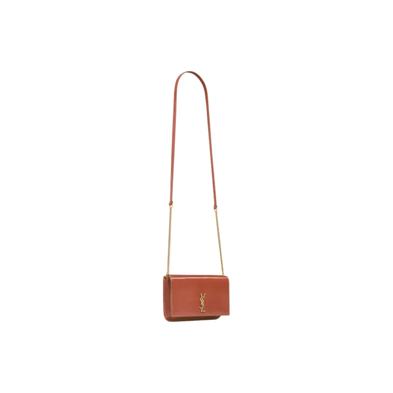 SAINT LAURENT CASSANDRE Calfskin With Lambskin Cell Phone Pouch, Shoulder Bag Women's Gentle Rose-2