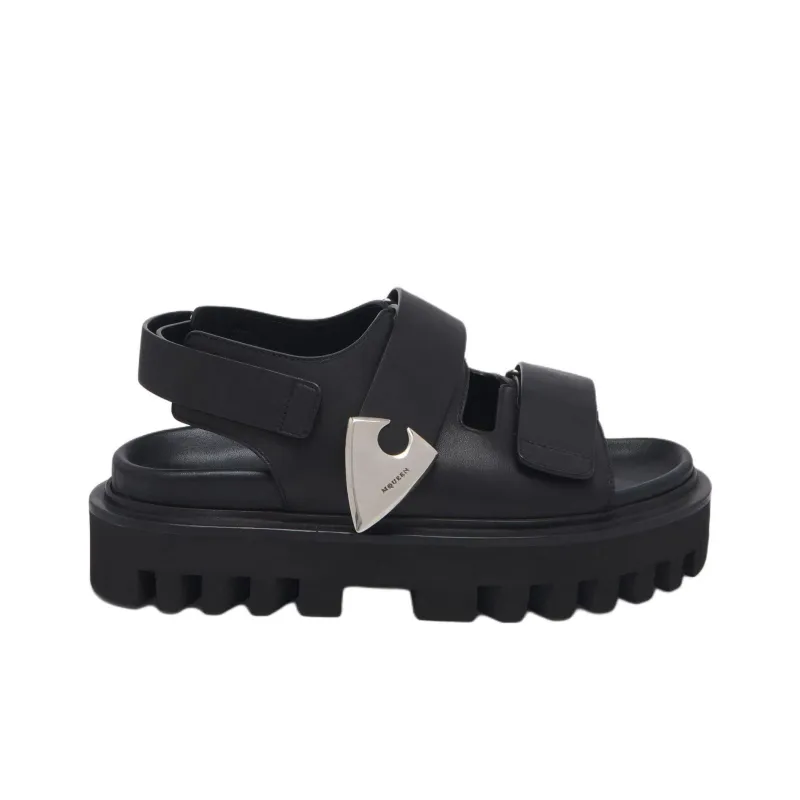 Alexander McQueen Parachute One Strap Sandals 5cm Men's Black-1