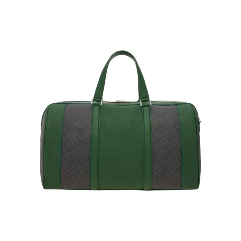 FERRAGAMO Polyurethane Portable One Shoulder Travel Bag Men's Green & Gray-3