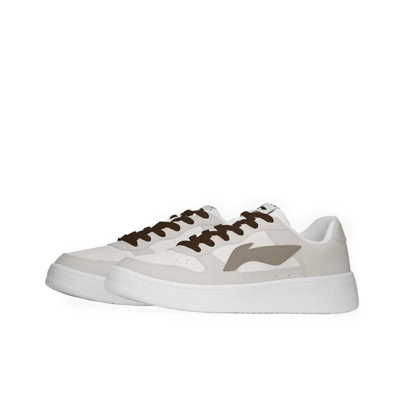LiNing Pontoon Boats Slip Resistant, Abrasion Resistant, Lightweight Low Top Skateboard Shoes Men's Beige Brown-2