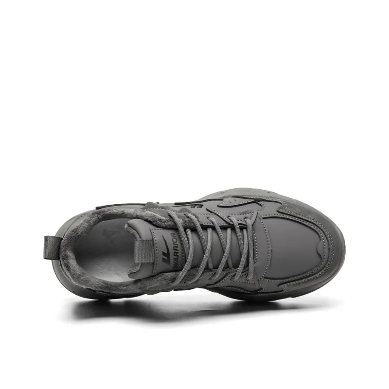 Warrior Height Increasing Warmth Low Top Chunky Sneakers Men's Charcoal Black-5