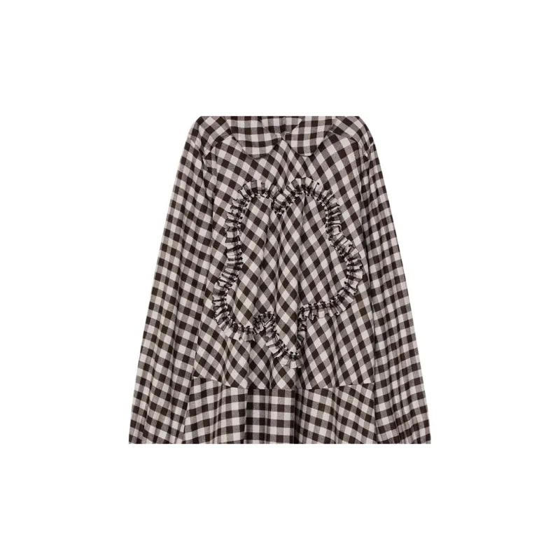 KENZO Gingham-Check Ruffle Hem Midi Dress-4