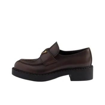 PRADA Chocolate Loafers Women's Brown