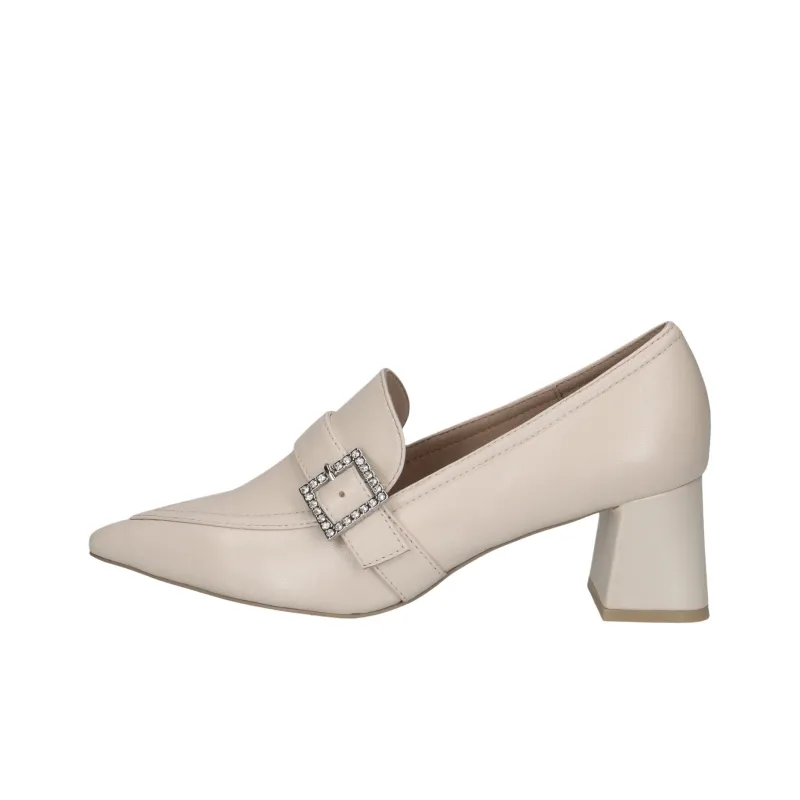 CAPRICE Gillian Chunky Heel High Heels 5.5cm Women's Beige-0