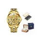 Steel Band Gold Dial Blue Hands