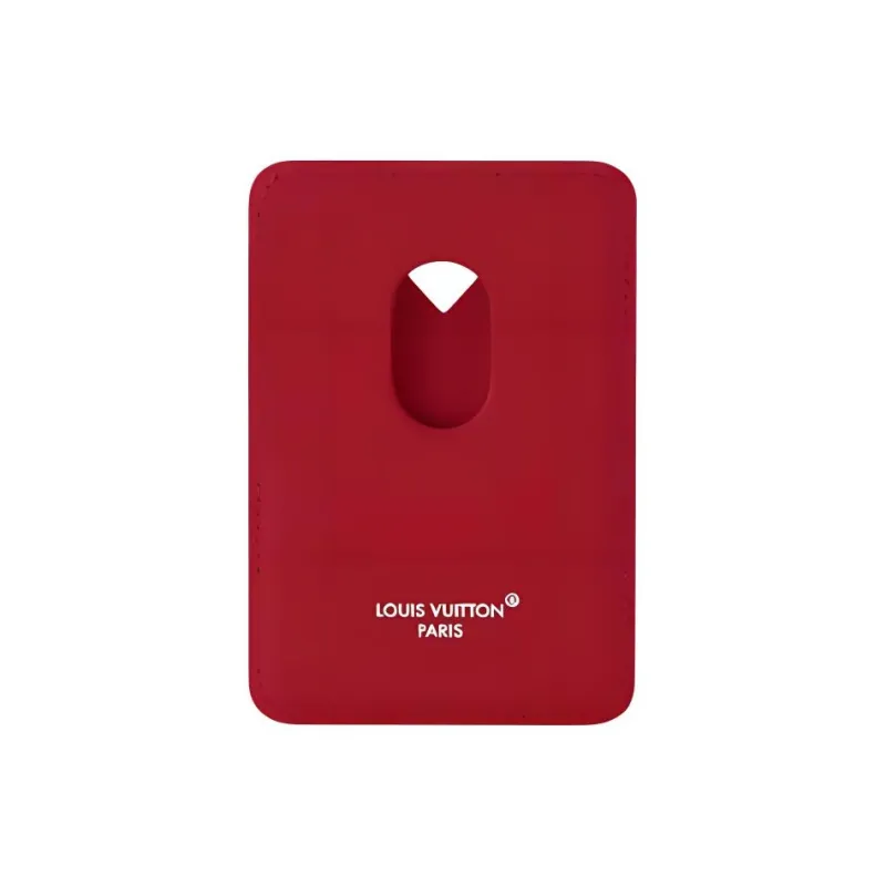 LOUIS VUITTON Coated Canvas Card Holder Unisex Silk Red-2