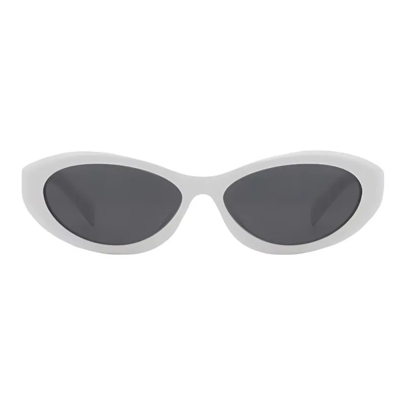 PRADA Plate Frame Cat Eye Sunglasses Unisex White-1