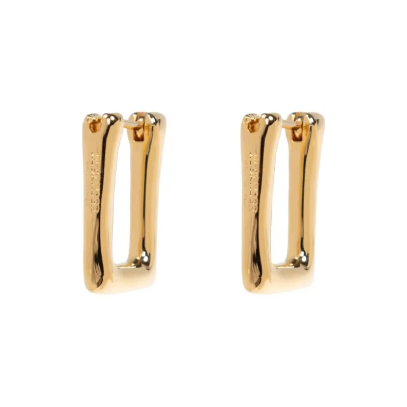 JIL SANDER Rectangular Hoop Earrings-1