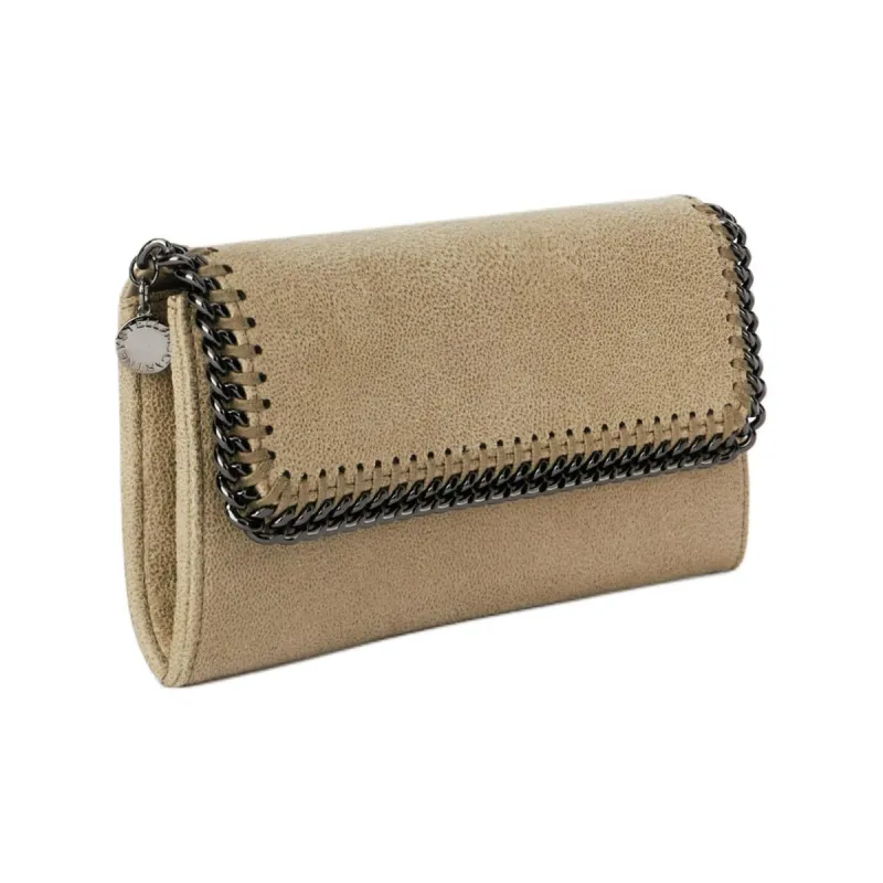 Stella McCartney Falabella Polyester Wallet Women's Solid Cream-1