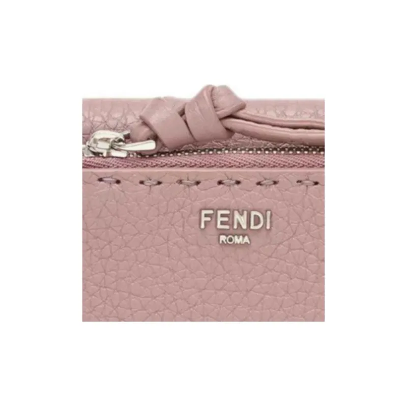 FENDI Peekaboo Calfskin Wallet Women's Pink-4