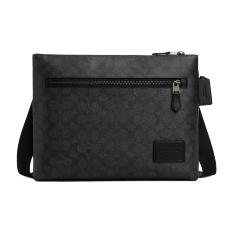 COACH Carrier Coated Canvas Shoulder Bag Tubas Men's Charcoal-0