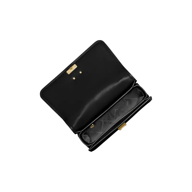 MICHAEL KORS Delancey Split Cow Leather Shoulder Bag, Crossbody Bag, Handbag Medium Size Women's Black-2