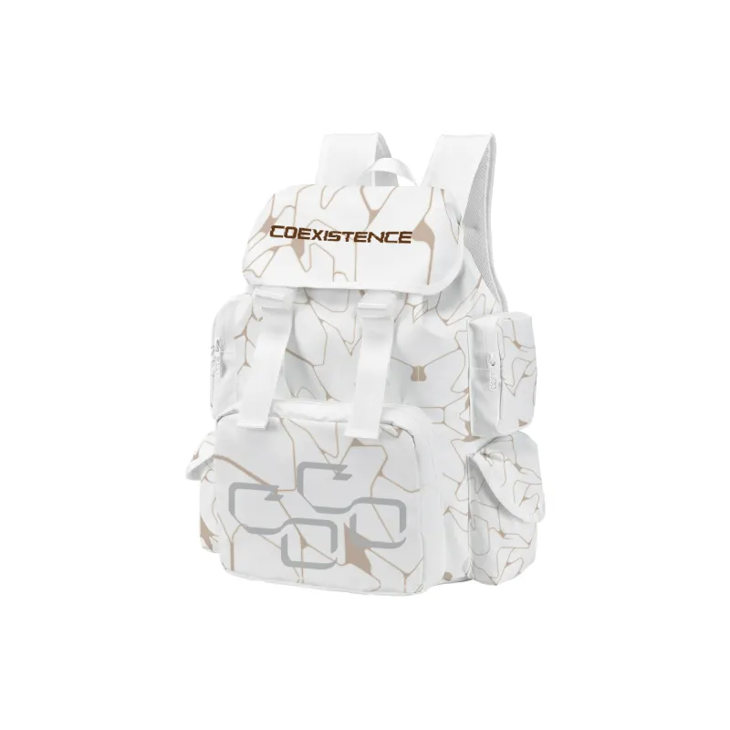 COEXISTENCE Polyester Commute Travel Versatile Backpacks Large Size Unisex White-13