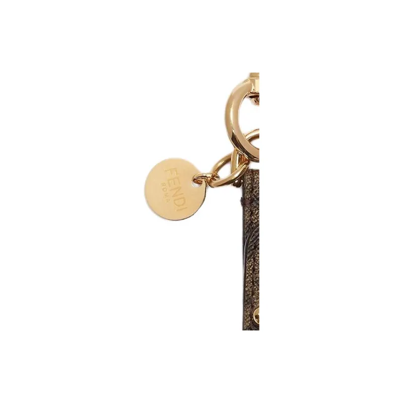 FENDI Cotton Keychains Men's Brown-2