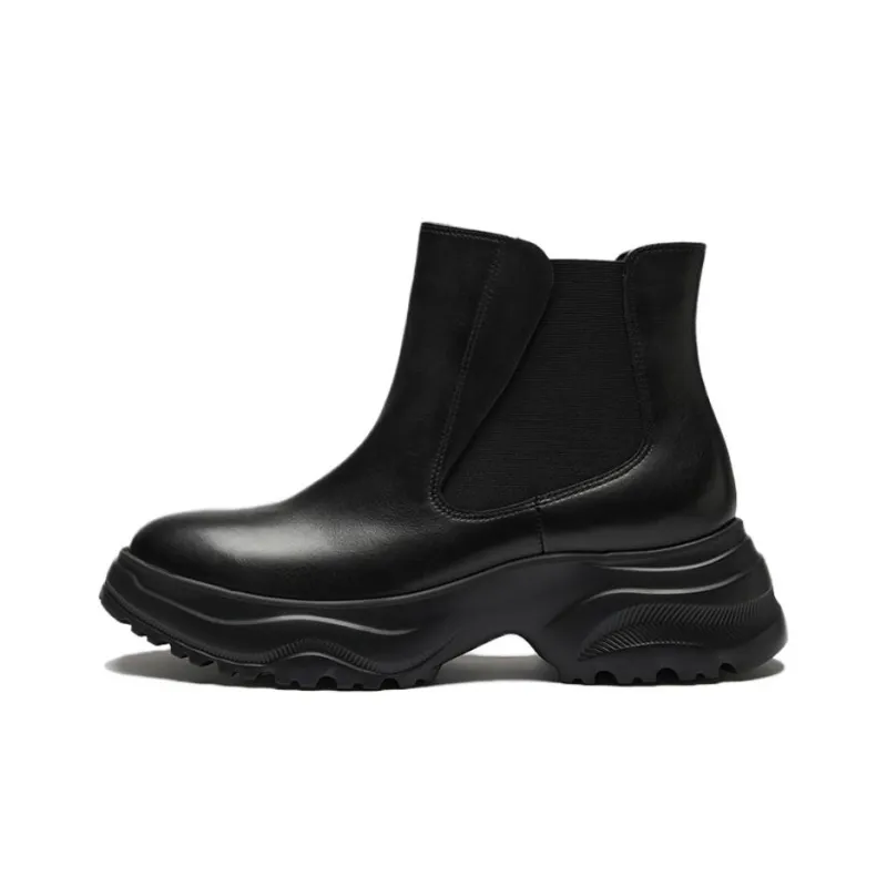 Le Saunda Short Chelsea Boots Women's Twilight Black Color-0