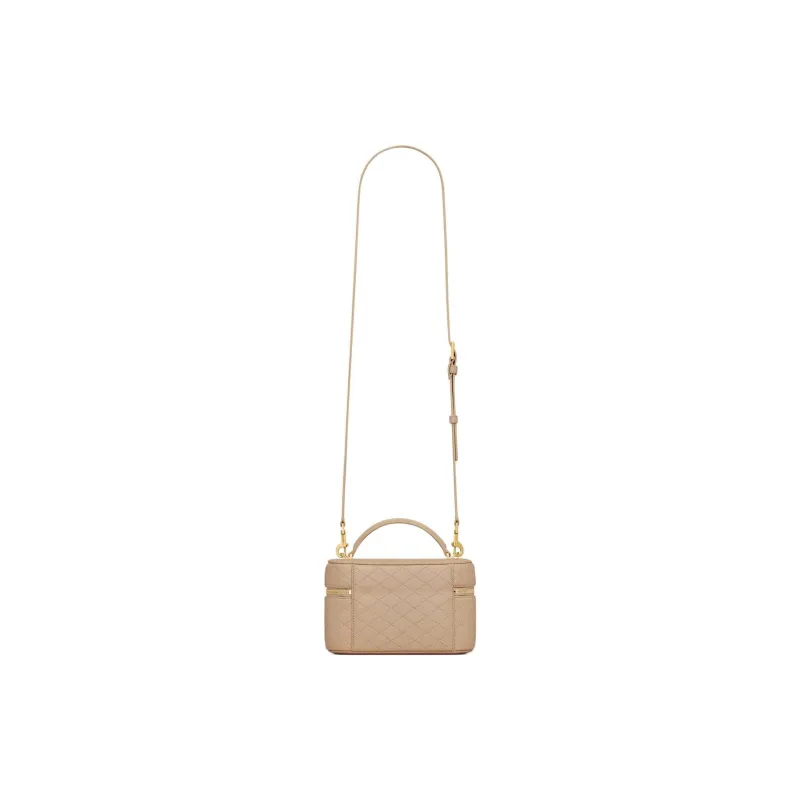 SAINT LAURENT GABY Lambskin Makeup Bag, Shoulder Bag, Crossbody Bag, Handbag Women's Toffee-4