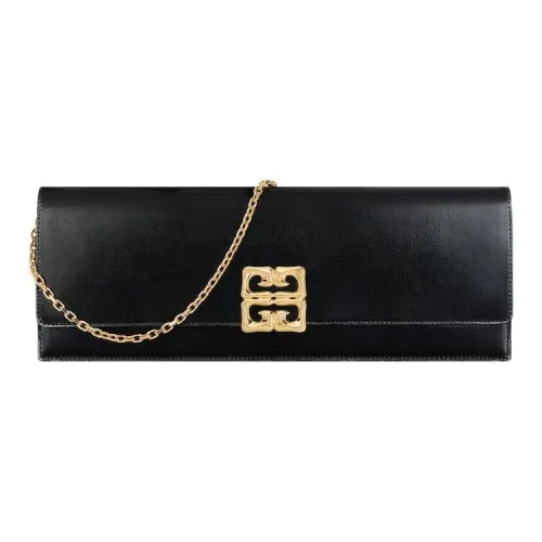 GIVENCHY 4G Liquid Calfskin Clutch Bag Over The Shoulder Women's Black