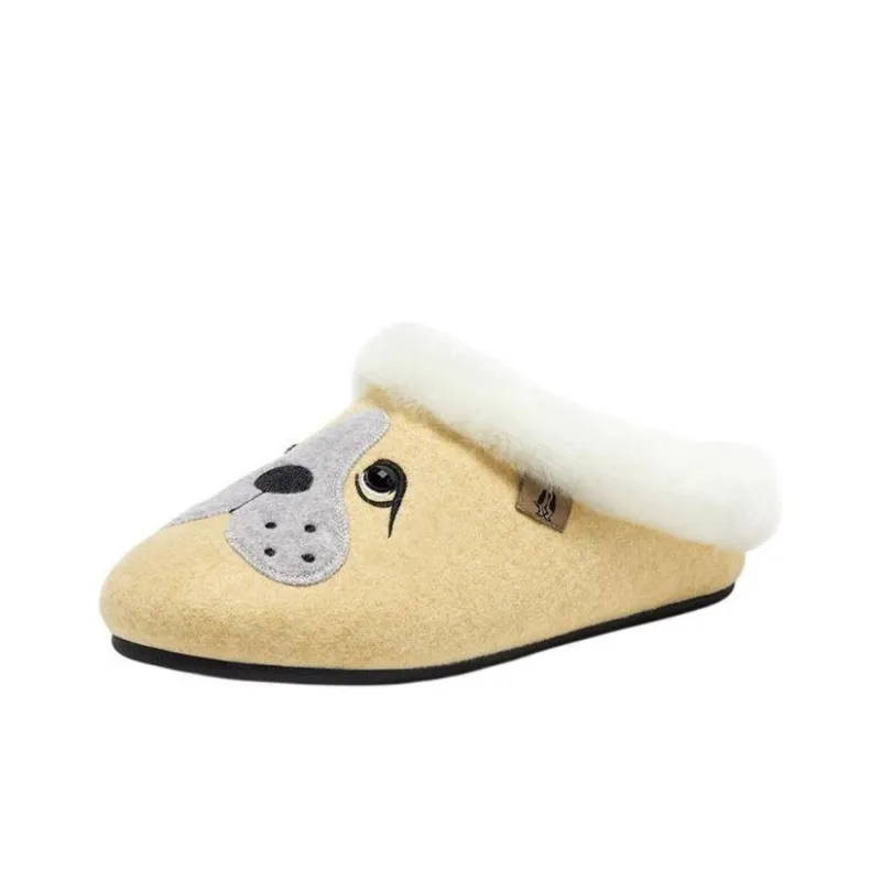 Hush Puppies Rubber Sole Abrasion-Resistant Wrap-toe Slippers Unisex Yellow-1