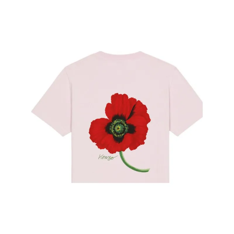 KENZO Nigo Drop4 POPPY Flower T-Shirts Women's Pink-2
