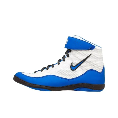 Nike Inflict Anti Slip Wear Resistant High Top Training Shoes Men's White Blue