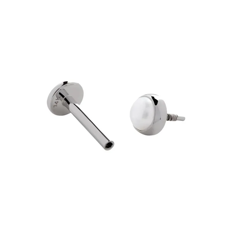 Monica Vinader 14kt White Gold Pearl Single Earring-1