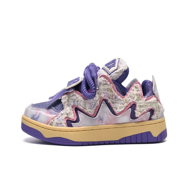 DD&OO Slip-Resistant Water-Resistant Balance Low-Top Skateboard Shoes Unisex Taro Purple-26