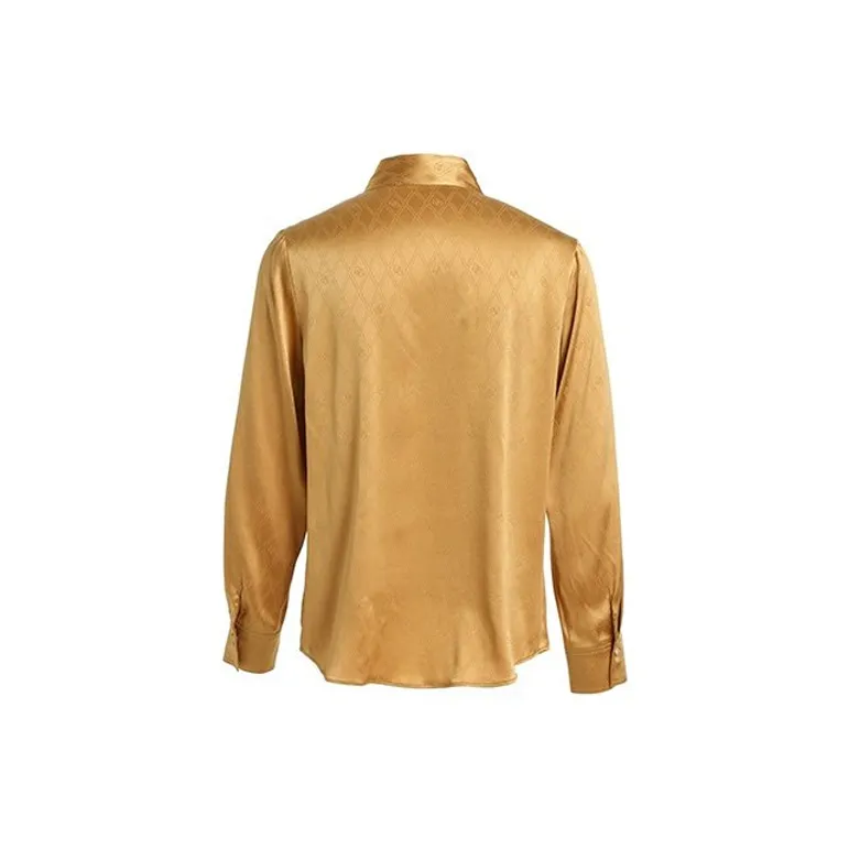 QIAOWANNI Shirt Women's Golden Bowl-Shaped Flower Color-1
