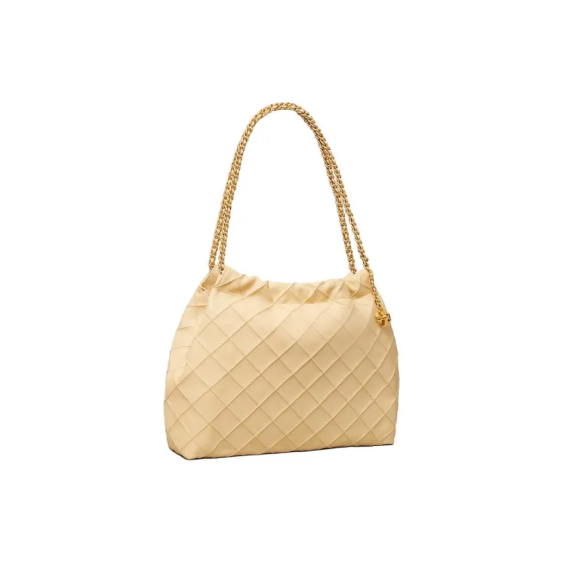 TORY BURCH Fleming Suede Shoulder Bag Women's Vanilla Soft Ice Cream-1