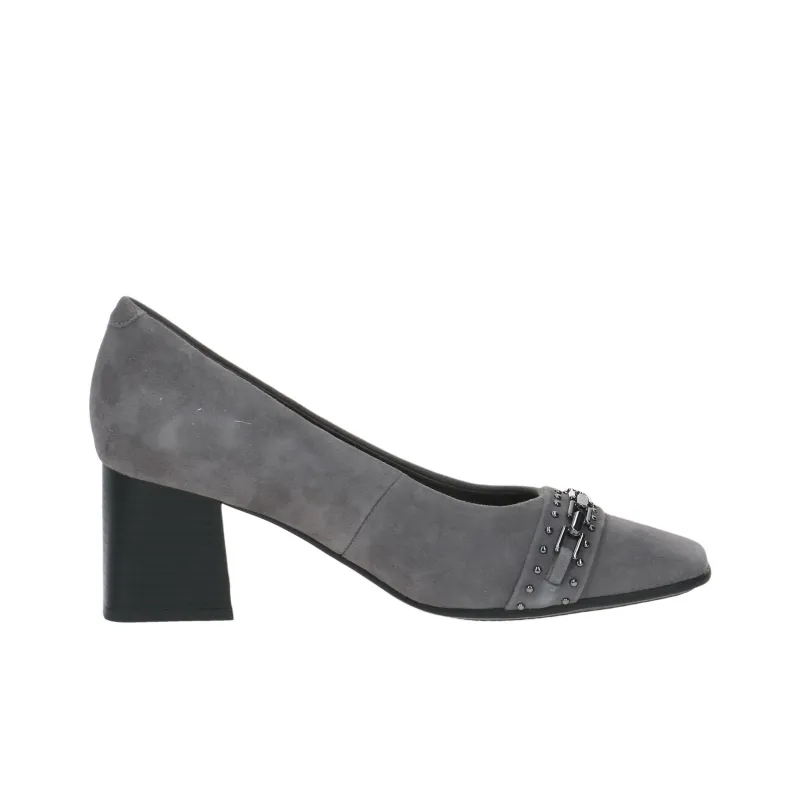 CAPRICE Tessa Chunky Heel High Heels 6cm Women's Gray-1