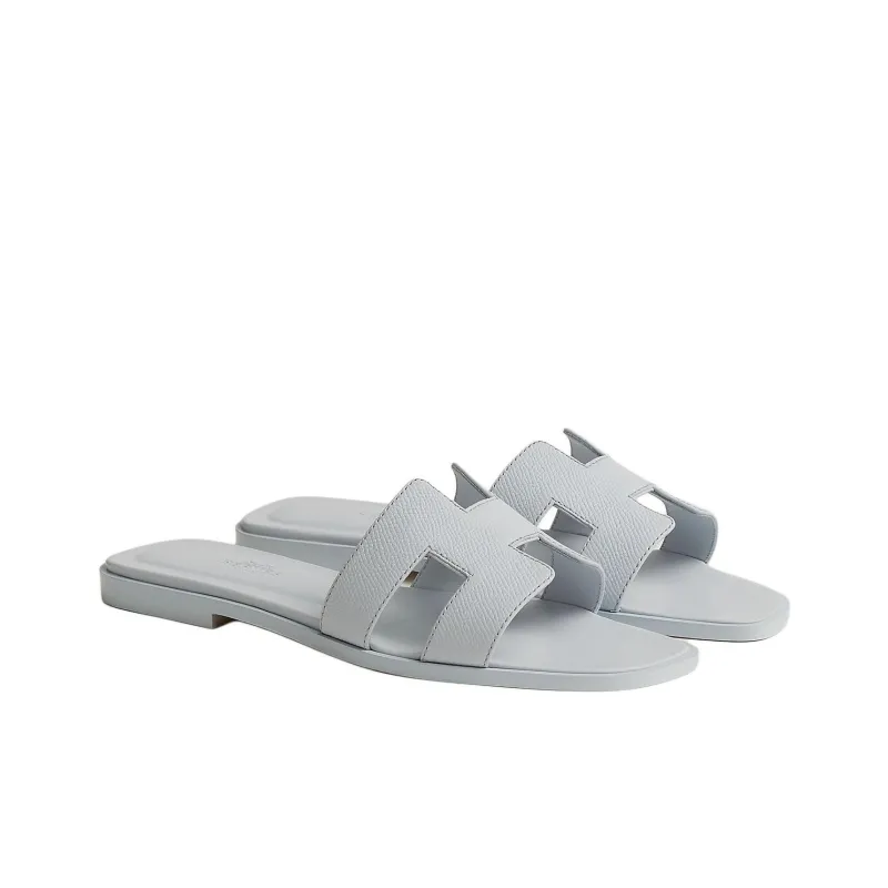 HERMES Oran Slide Slippers Women's Blue-2