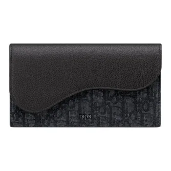 DIOR Saddle Cotton With Calfskin Wallet Regular Men's Black
