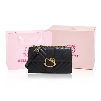 MESUCA Sanrio Hello Kitty Series PU Shoulder Bag Regular Women's Black/White/Milk Tea