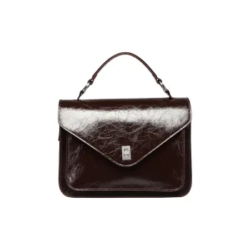 SEPTWOLVES Cow Leather Envelope Bag Crossbody One Shoulder Handbag Medium Size Women's Burgundy