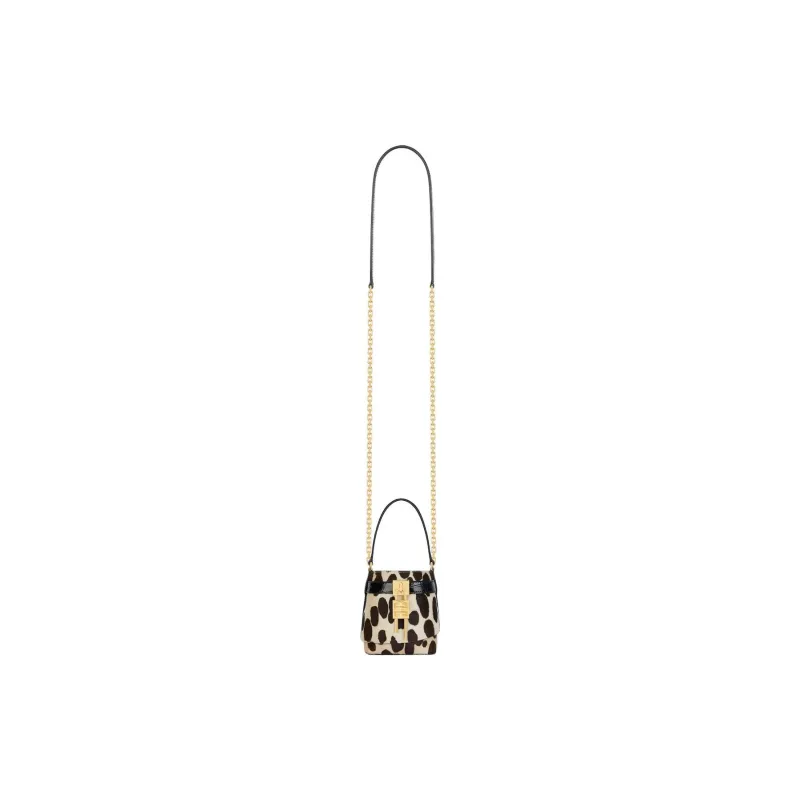 Givenchy Calfskin Handbag Women's Black & Beige-1