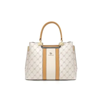 PIERPOLO PVC Shoulder Bag Crossbody Bag Handbag Mom Bag Large Size Women's Coffee/White